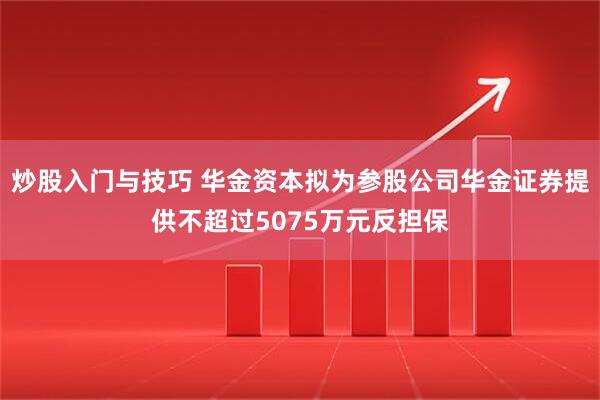 炒股入门与技巧 华金资本拟为参股公司华金证券提供不超过5075万元反担保
